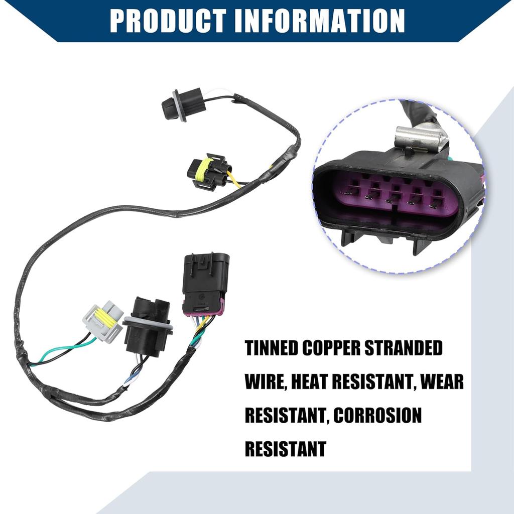 No.15930264 Headlight Wiring Harness Headlamp Socket Connector Wire for Chevy Malibu 2008-2012 / Front Headlamp Wire Harness Connector/Durable