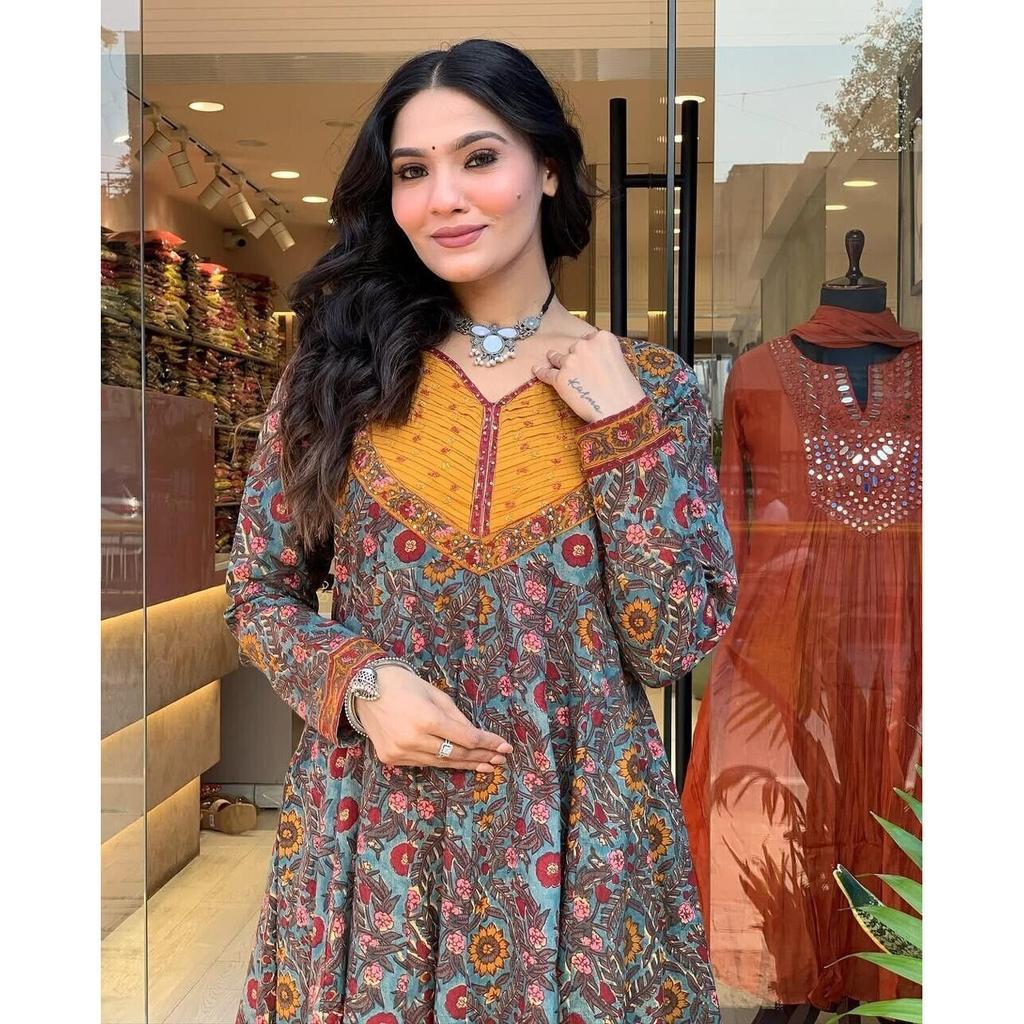 Indian Pakistani Anarkali Salwar Suit Kurti Pant Dupatta Set Women Party Wear SC-1836a