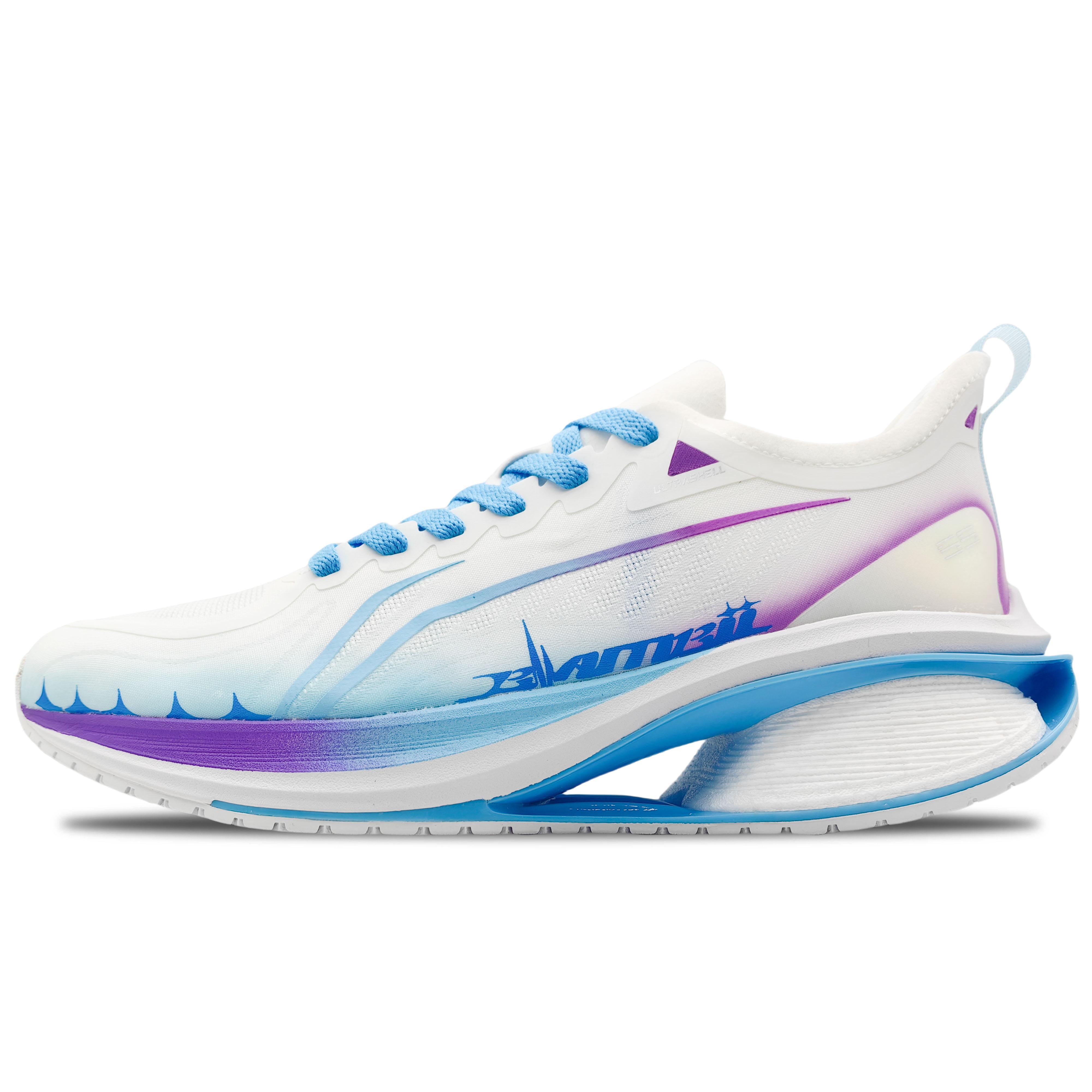Li Ning WuShi 5S 3.0 Нескользящие, Износостойкие, Дышащие Низкие Беговые Кроссовки Мужские Белый Синий Фиолетовый ARST001-1(Команда188-) 45