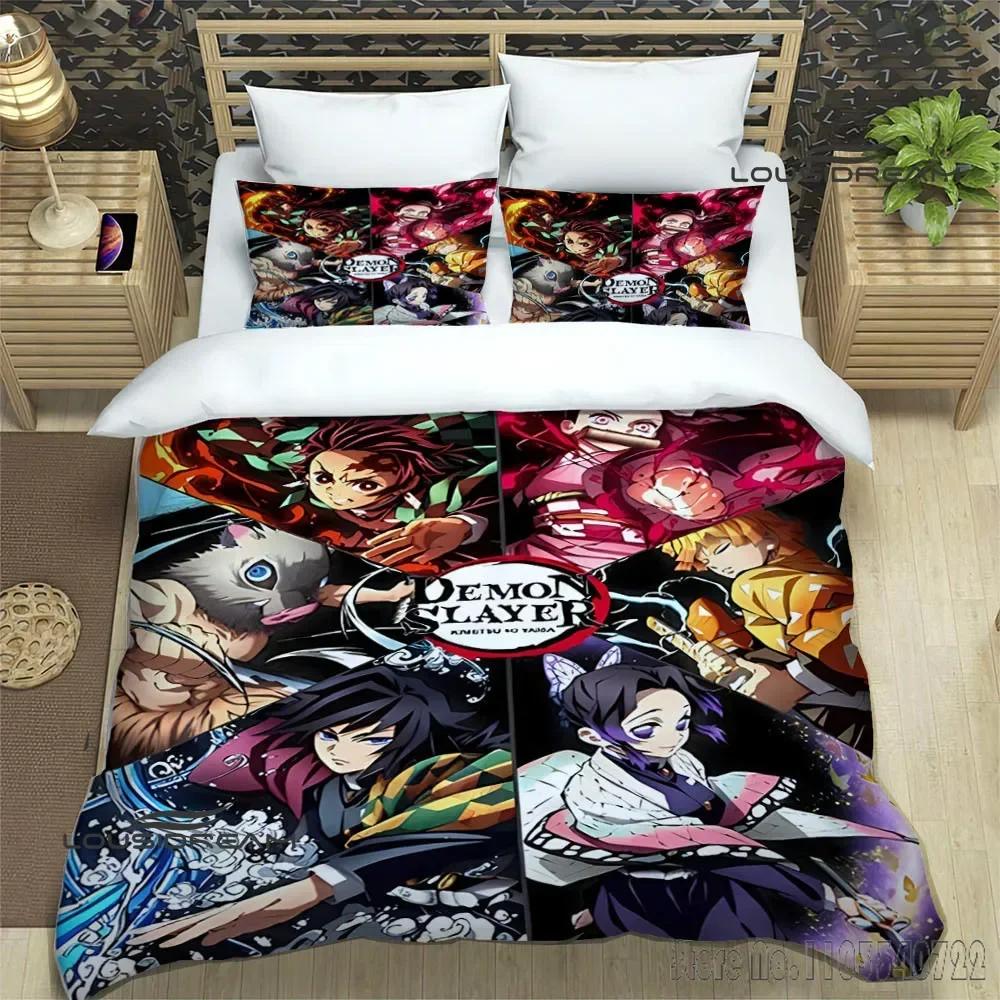 Demon Slayer Printed Duvet Cover Set HD Comforter Cover for Kids Bedding Sets Bedclothes Bedroom Decor