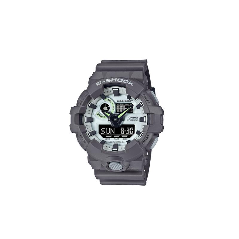 CASIO Unisex Liquid Crystal/Analog Dual Display Series Gray Watch GA-700HD-8APR GA-700HD-8APR GA-700HD-8APR