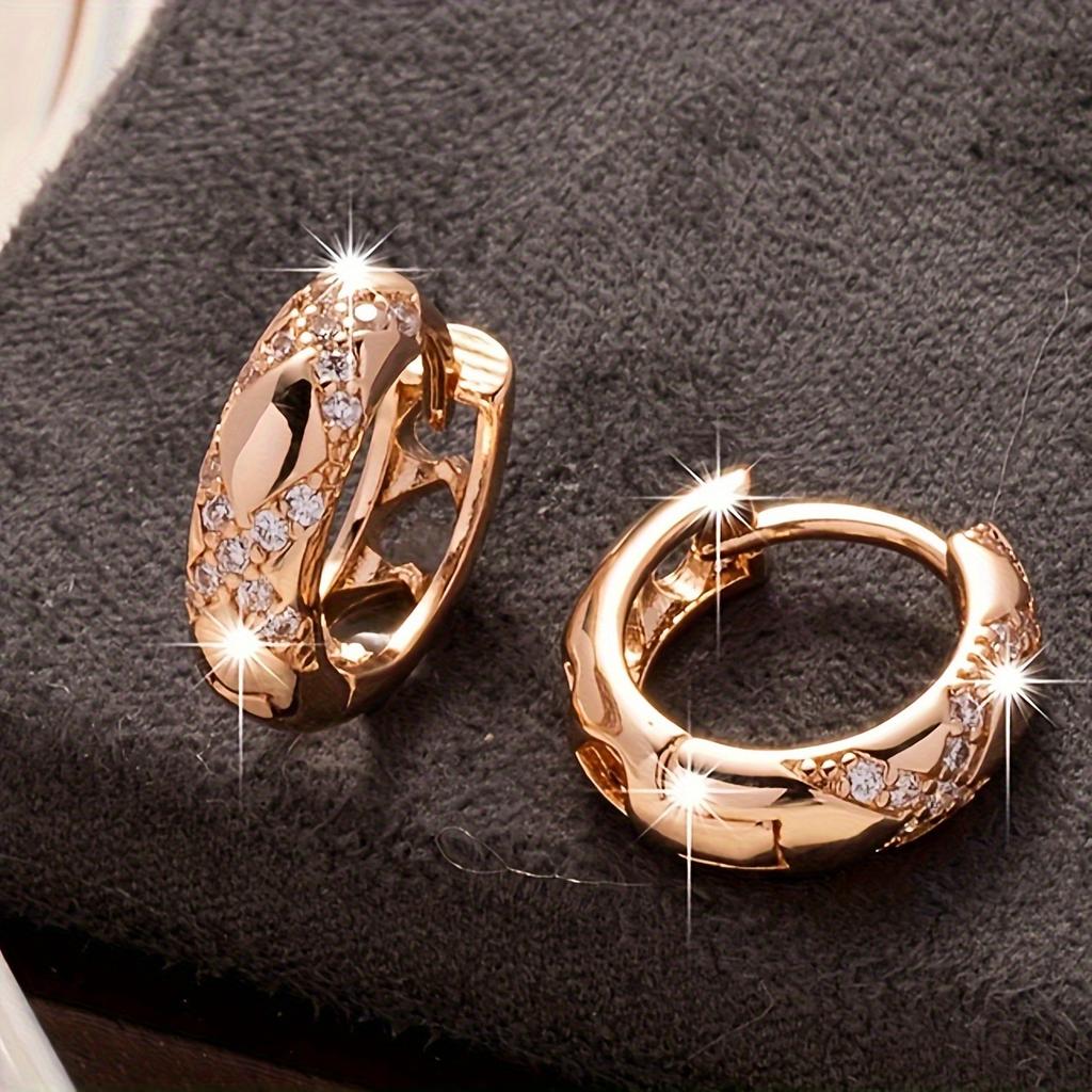 Fashionable and Versatile Plain Hoops Ins Style Irregular Hollow Print Design Trendy Earrings