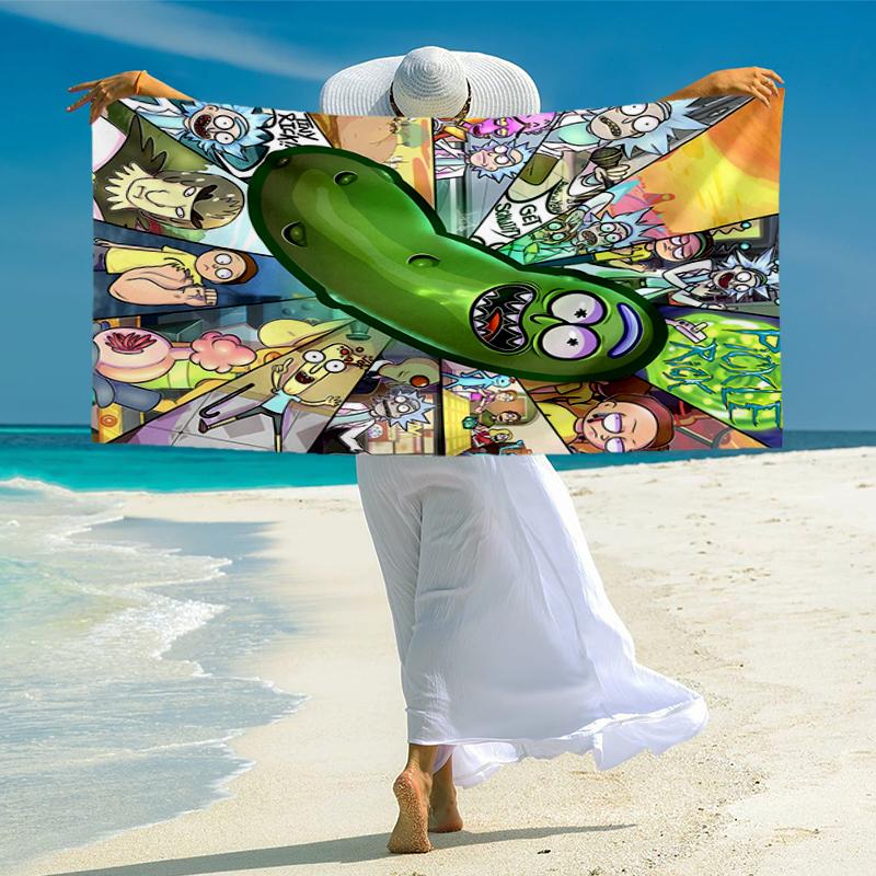 Rick and Morty Fashion Beach Towel: Ideal for Summer Adventures Soft, absorbent and quick drying suitable for swimming and bathing