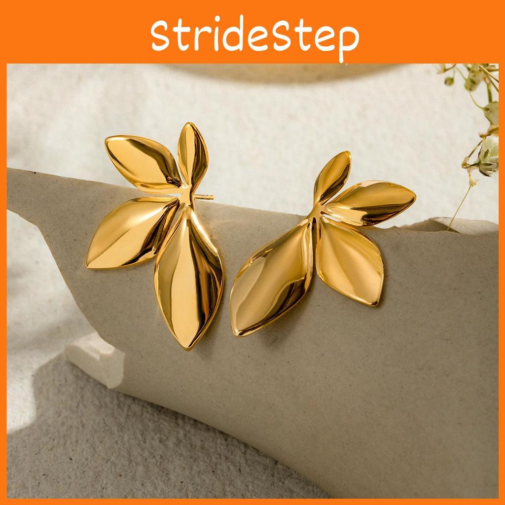Luxurious Lightweight Leaf And Flower Stud Earrings For Modern Style Womens
