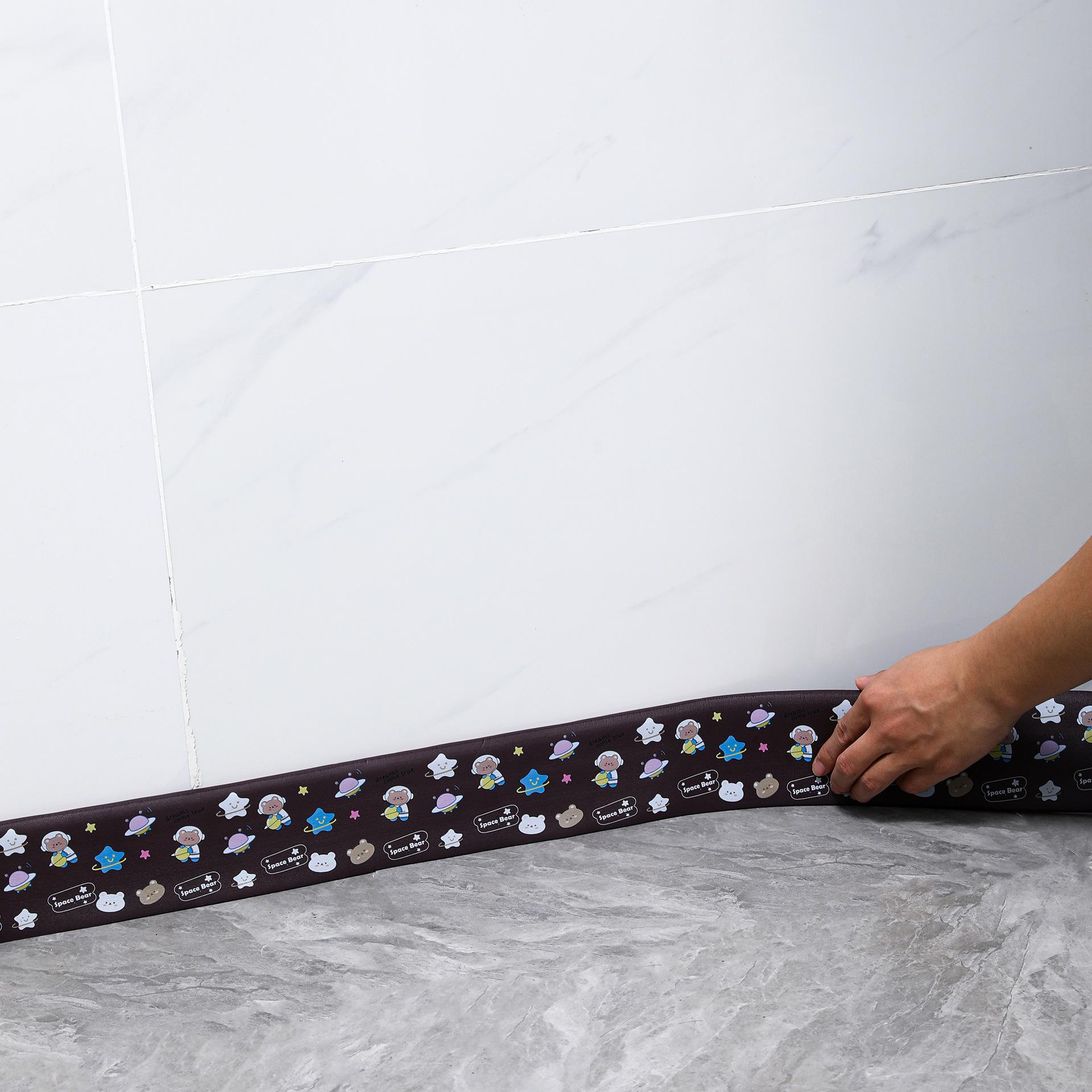 

2M водонепроницаемый корпус самоклеящийся плинтус линия 3D настенная наклейка утолщенная антистолкновительная декоративная линия детский уголок 2m коричневый