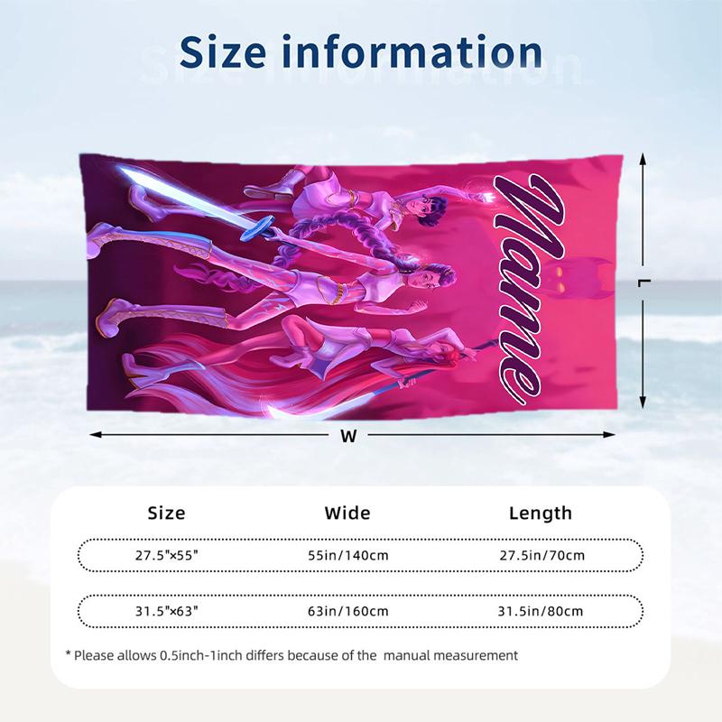 HUNTRIX Custom Name Printed Beach Towel Personalized Soft Towel For Swimming Beach Travel