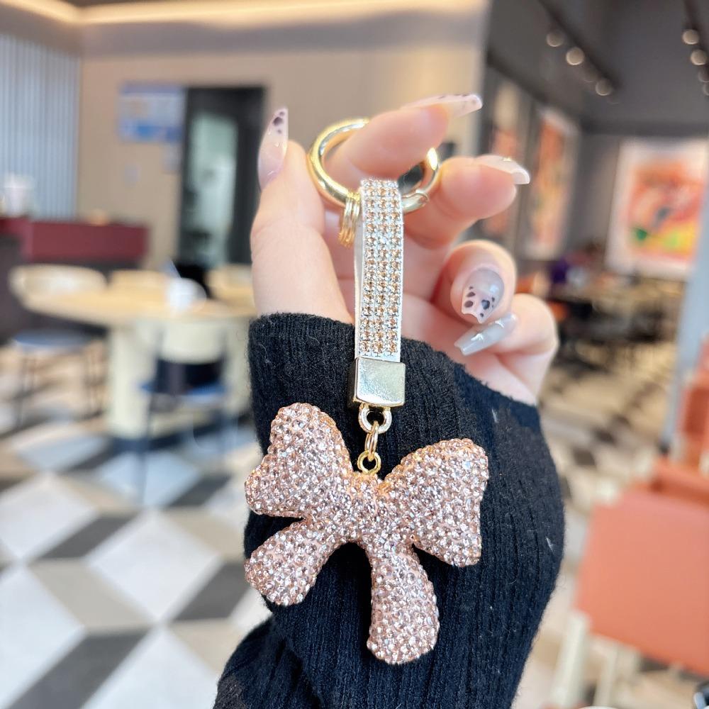 Rhinestone Crystal Bowknot Pendant Bowknot Rhinestone Bow Keyring  Bow Keychain  Kids