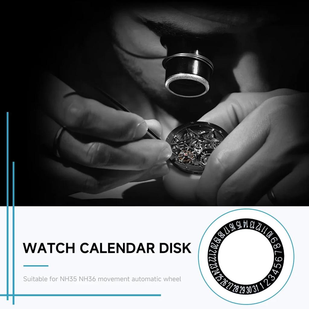 Mod NH35 NH36 Date Dial Fits NH35 NH36 4R Movement At 6.0H At 3.0H Automatic Mechanical Movt Day Date Dial Wheel