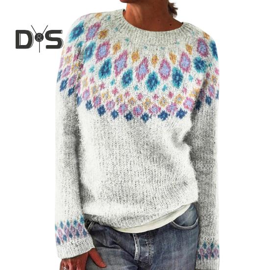 

Женский свитер с круглым вырезом и длинным рукавом с 3D-цифровым принтом, трикотажные топы свободного кроя, повседневная трикотажная одежда для работы и вечеринок XXL белый