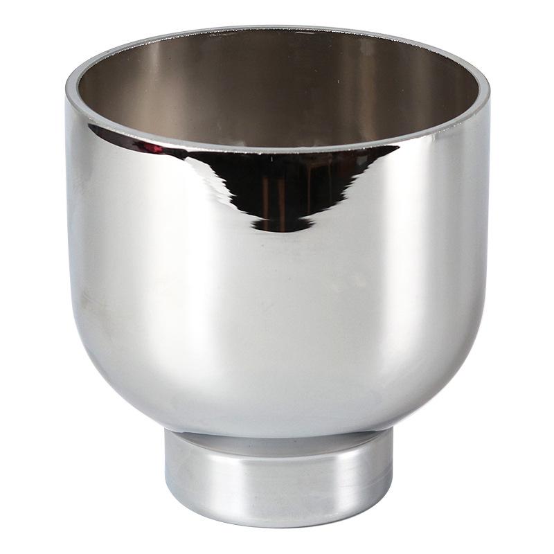 Electroplated Silver Glass Flower Vase - Modern Minimalist Tabletop Decoration for Living Room & Showroom.