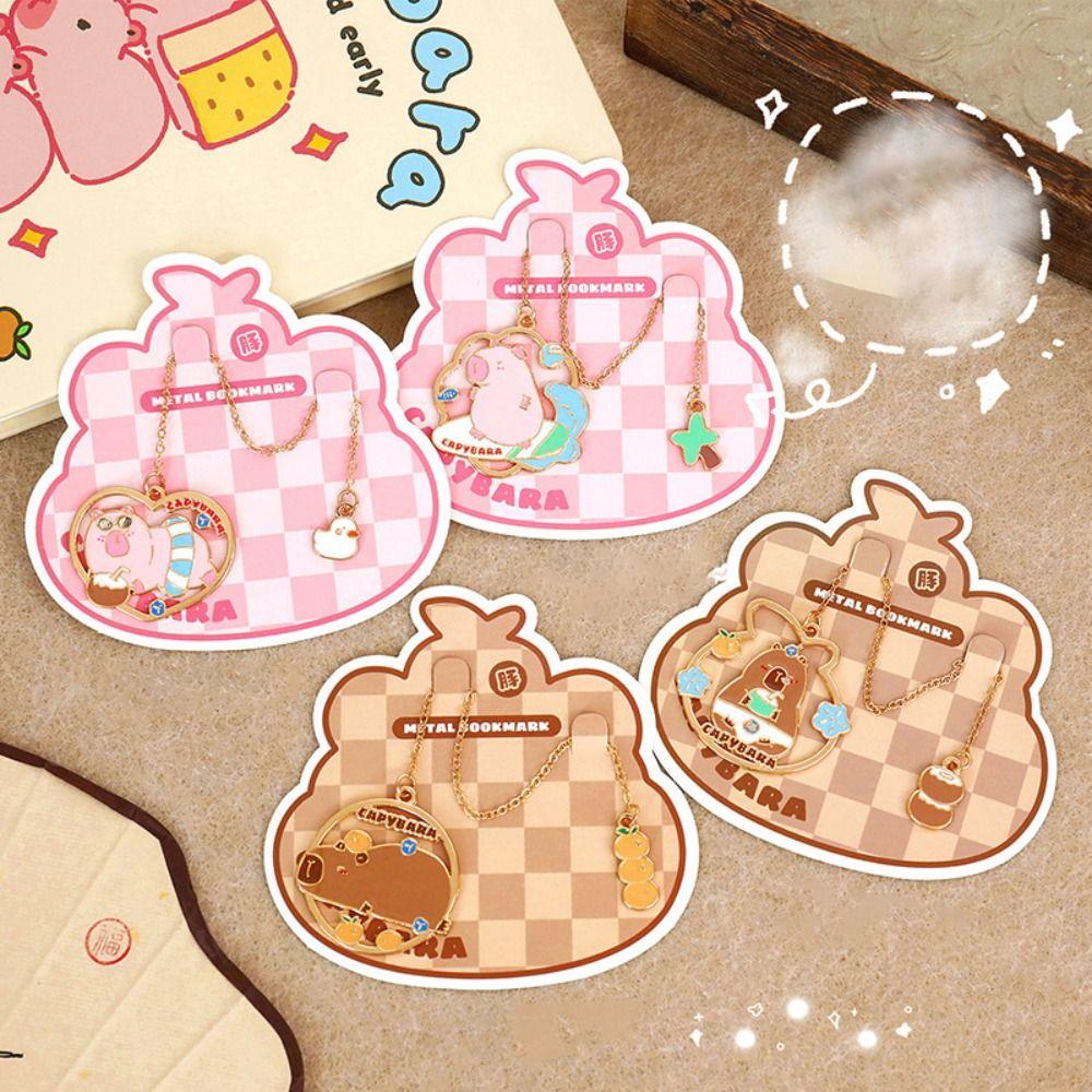 

Изысканный мультяшный зажим для книги Kawaii держатель для страниц книги канцелярские принадлежности подарок капибара металлическая закладка для детей style 4