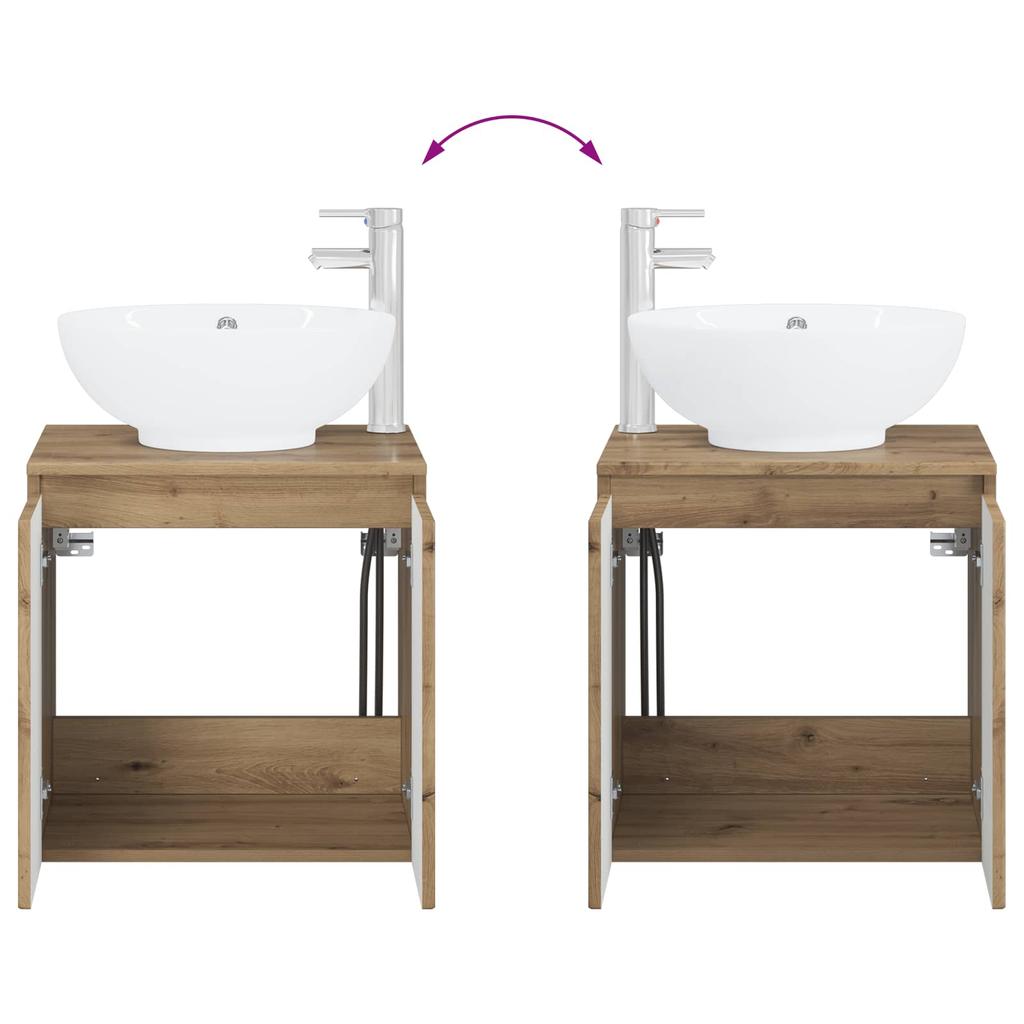 Bathroom Cabinet Set 4 pcs Artisan Oak Wood Based Material