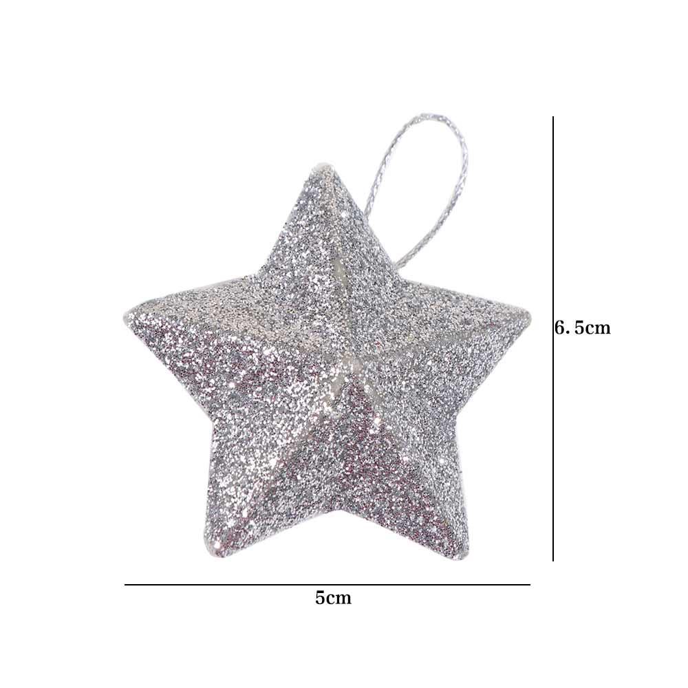 6pcs PVC Christmas Tree Star Decoration Decorative Star Hanging Pendant  Holiday