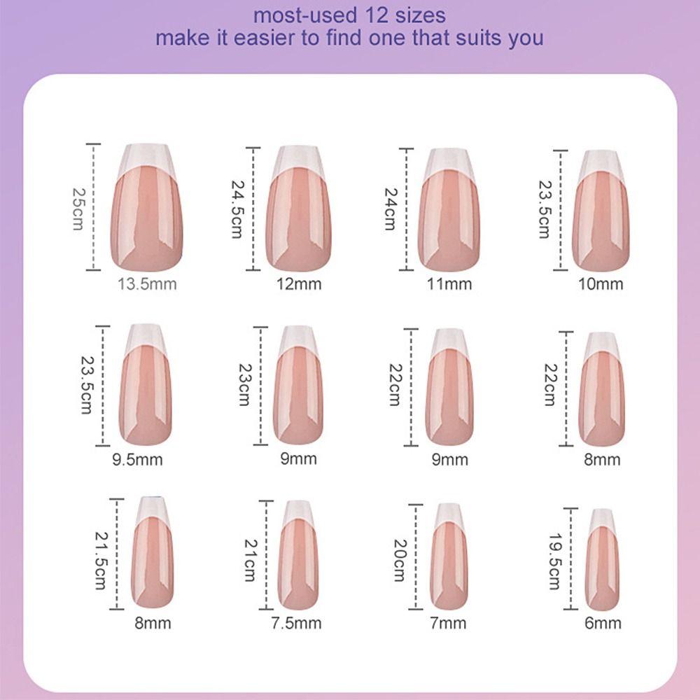108pcs Mixed Color Fake Nail Almond Coffin Press On Nails New French False Nail  DIY