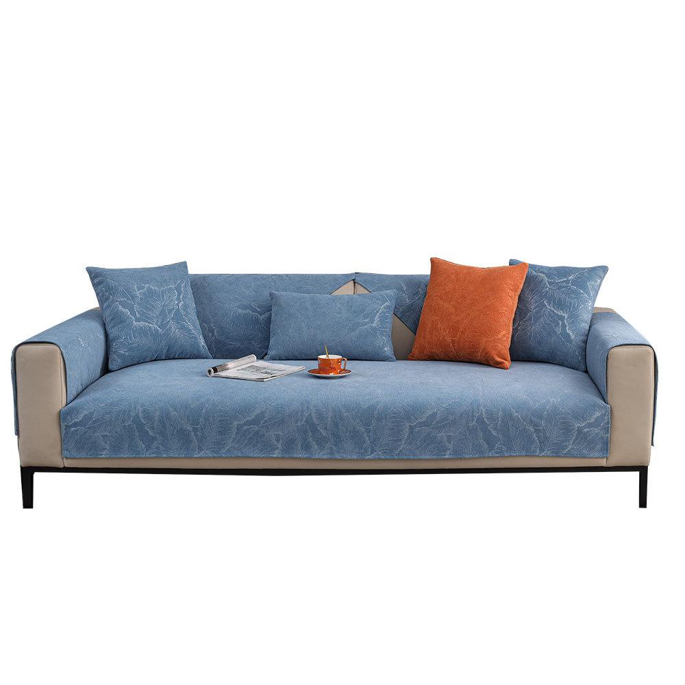 Cojín de Sofá Universal de Cuatro Estaciones Jacquard de Chenilla Moderno Hogar Simple Antideslizante Toalla Cojín de Sofá