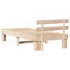 Natural Wooden Bed Frame with Headboard 75 x 190 cm Solid Pine Wood
