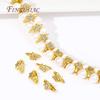 18K Gold Plated Brass with Zircon 2 Holes Beads Separators,Butterfly/Star Shape Spacer Bars,DIY Jewelry Making Supplies