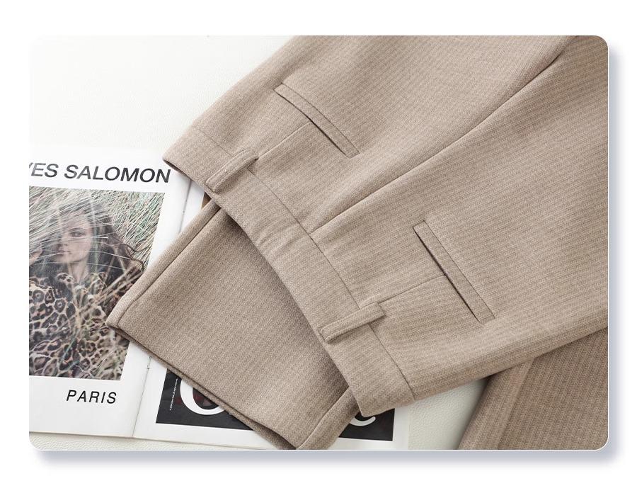 Women's 2024 Merino Wool Wide-Leg Pants - Nine-Point, Straight-Leg, Coffee Color