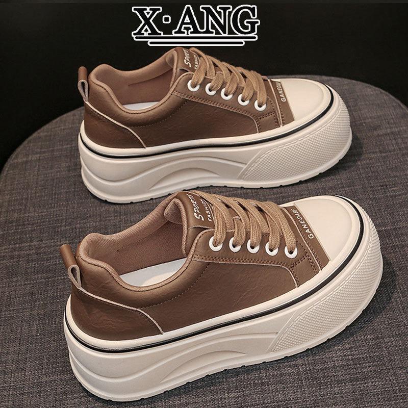 

cm thick-soled heightening women s shoes muffin shoes leather board shoes little white shoes new autumn casual sports shoes 40