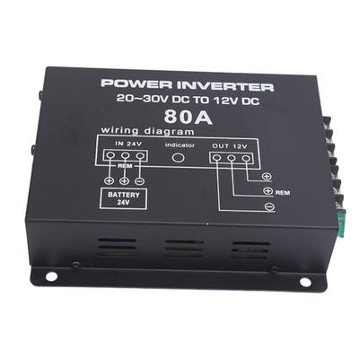 DC 24V To 12V Step-Down Converter - Temperature Controlled Voltage Reducer (80A) for Cars, Trucks, RVs, SUVs, and Buses