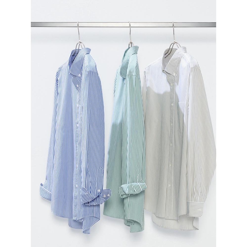 Uniqlo BroAdcloth Shirt  Long Sleeve Button Down CollAr  Stripe A