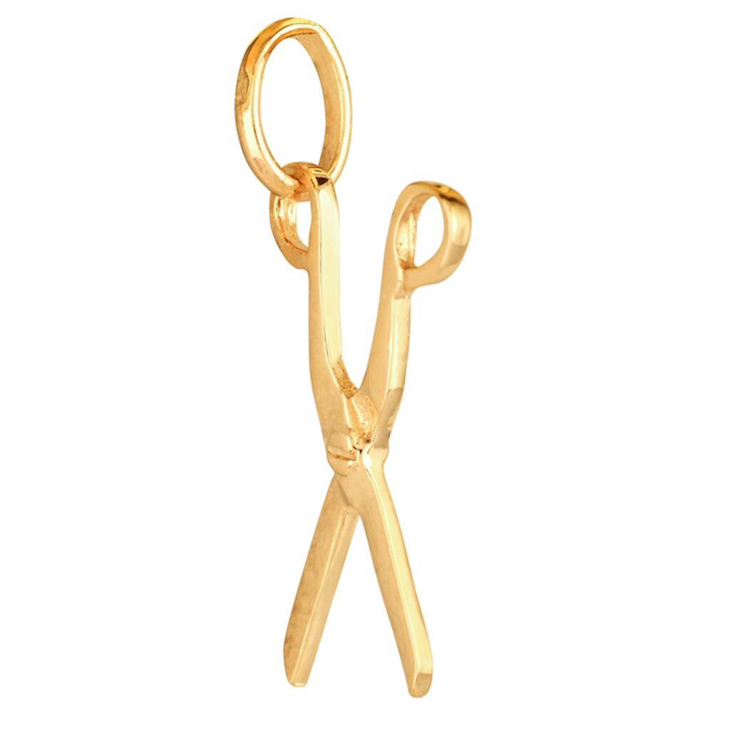 Les Trésors De Lily [M7002] - Gold Plated 'Scissors' Pendant - 20x15 Mm