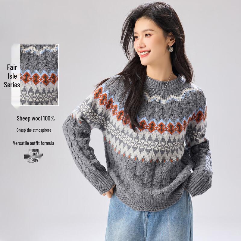 Women s Fair Isle Jacquard Lambswool Sweater F/165/88A