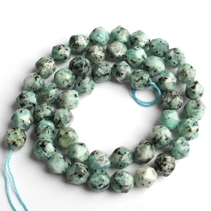 4/6/8/10/12mm Natural Faceted Pink Green Chalcedony Jades Stone Round Beads for Jewelry Making 15''
