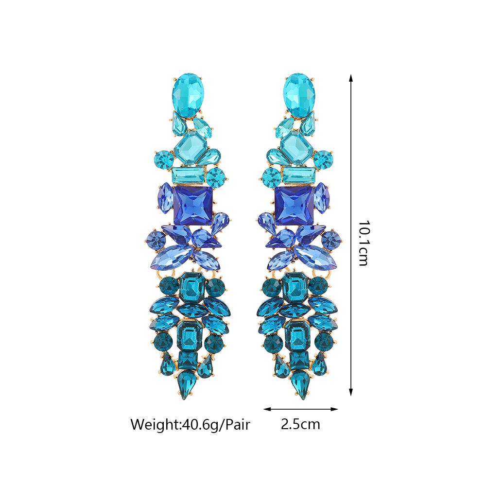Visací náušnice s kamínky pro ženy, kapkové, výrazné, párty šperky, doplňky