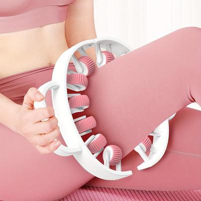1 Stück 360° Muskelrolle, 12-Rad-Ring-Beinmassagegerät für Waden, Beine, Arme, Kunststoff-Faszienmuskel-Roll-On-Fatburner