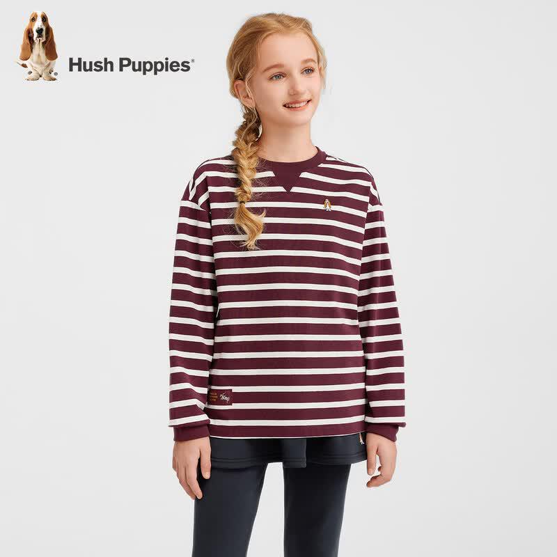 Hush Puppies Kids' Striped Long Sleeve Crew Neck T-Shirt