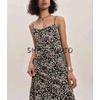 Summer New Product Women's Clothes French Vintage Style Printed Waist-Controlled Slimming Long Sheath Fishtail Sling Dress