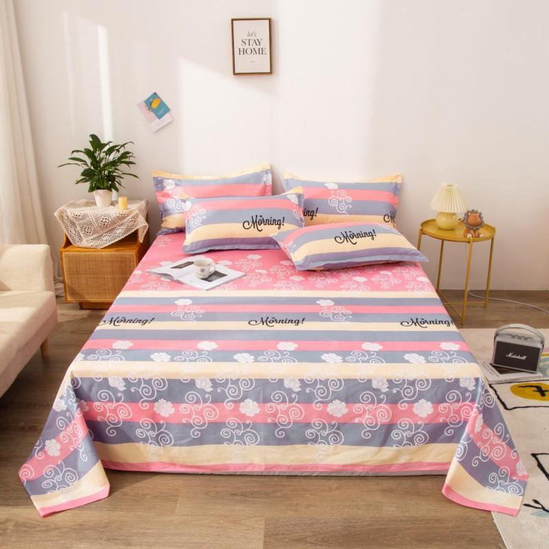 1pcs Dormitory Hotel Single Bed Sheets Elegant Geometry Printed Double Bed Sheets Cartoon Home Bedroom Decoration Supplies