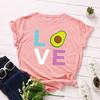 Cotton T-Shirt Short Sleeve Round Neck Women 2d Print Tops