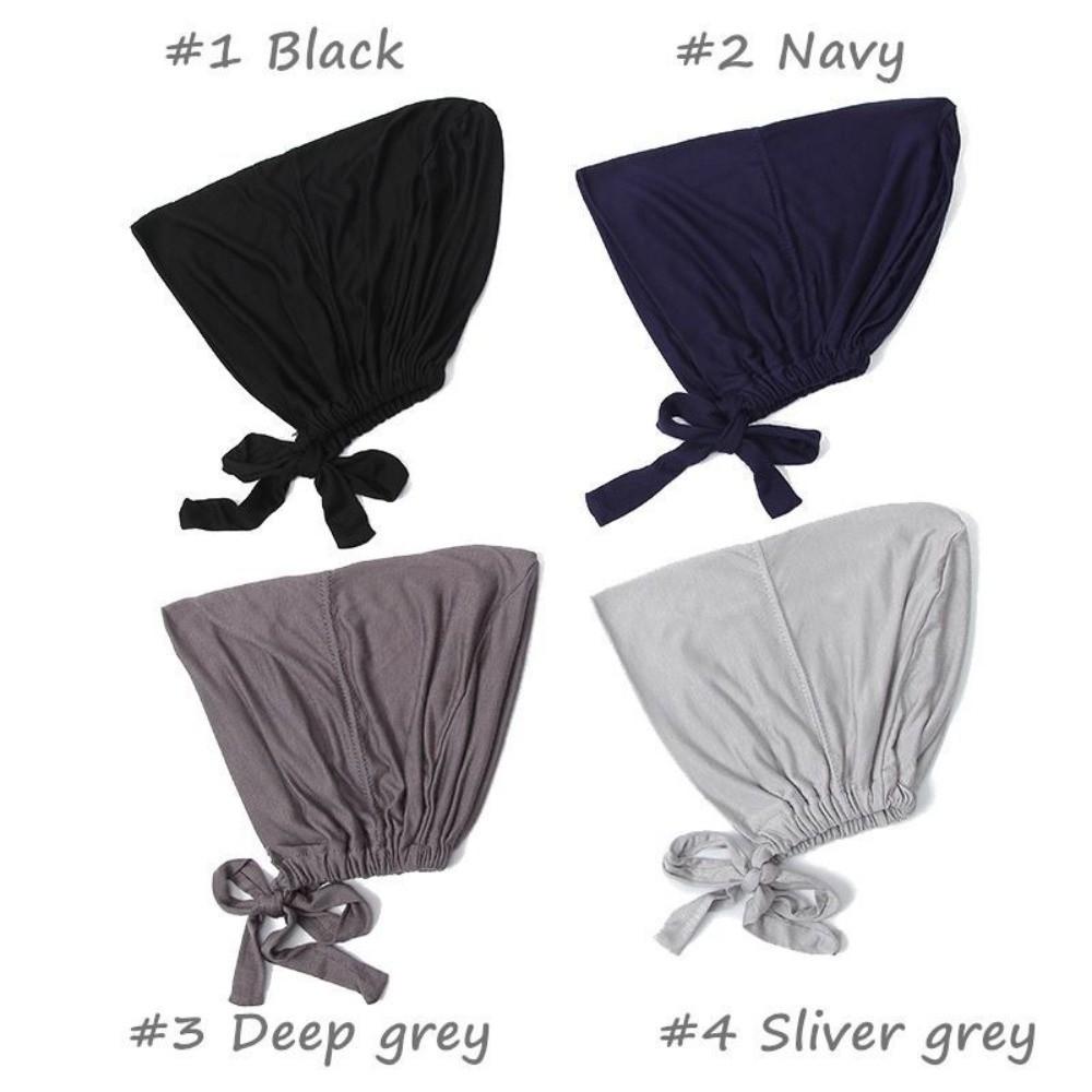 Elastic Drawstring Modal Headscarf Soft Modal Hijab Caps Muslim Turban Hat  Female Headwear