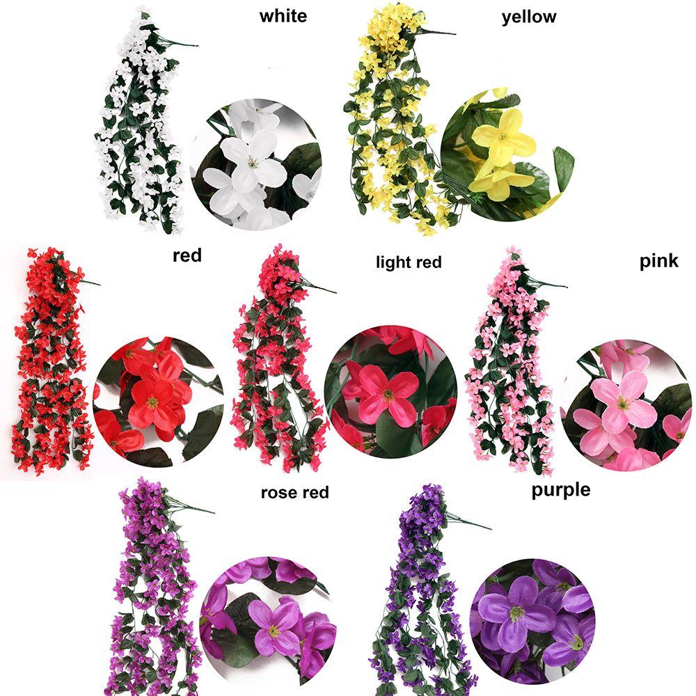 Silk Violet Wall Hanging Artificial Flower Rattan Garden Simulation Fake Vine Home Decor Wedding Indoor Outdoor