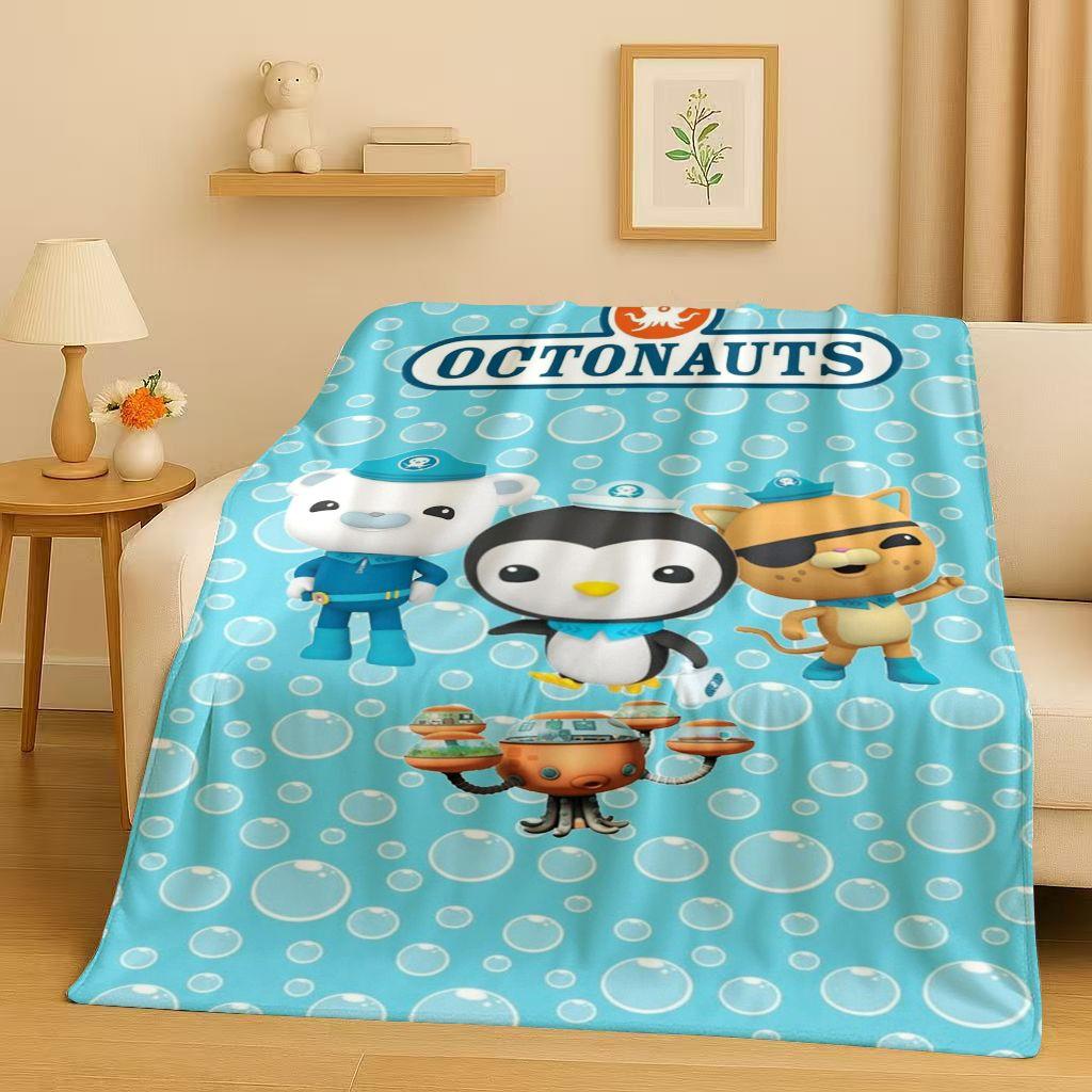 Süße Octonauts Barnacles Cartoon Flanelldecke, Ultraweiche Warme Plüschdecke für Zuhause Schlafzimmer Bett Sofa Abdeckung Büro Reise Kind