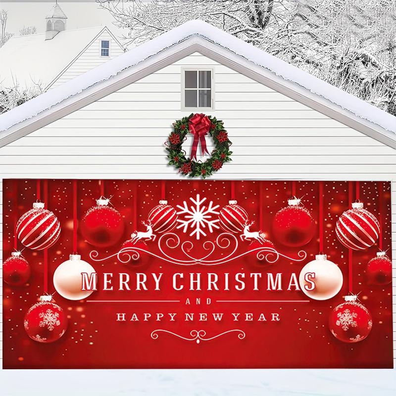 1PC Christmas Garage Door Banner Decorated Garage Door Screen 240x210cm
