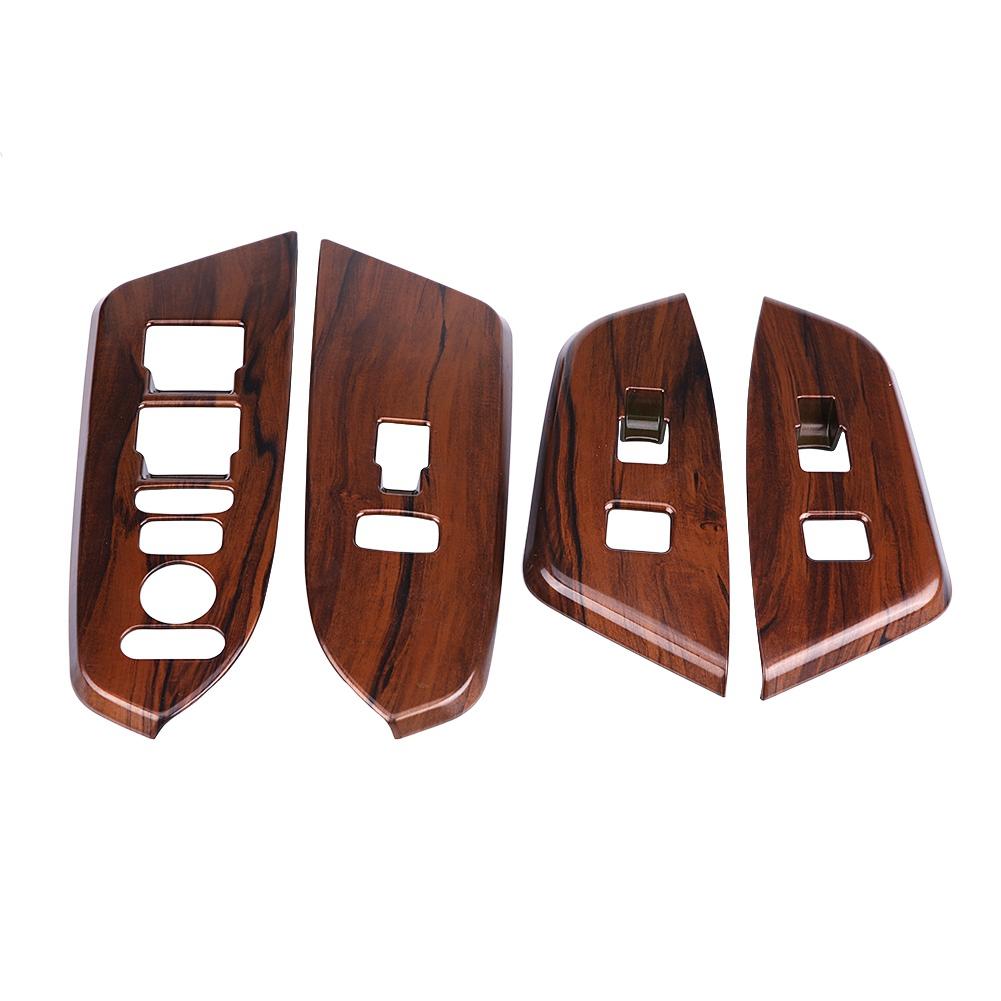 4Pcs Interior Inner Window Switch Panel Cover Tirm for Honda CRV 2017 (Peach Wood Grain)