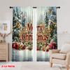 2pcs,2D Plane Printing Contemporary Curtains Christmas33 Polyester (without Rod) Decorations Inside Perfect for Living Room,