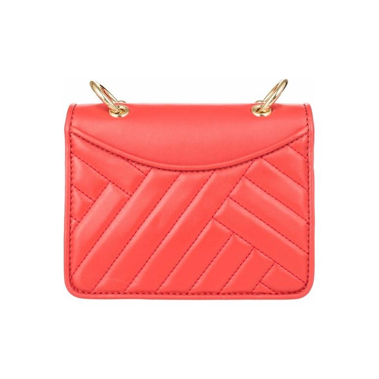 Tory Burch Alexa Chain Solid Color Twill Mini Lambskin Shoulder Bag Women shoulder bag Orange 50646-642