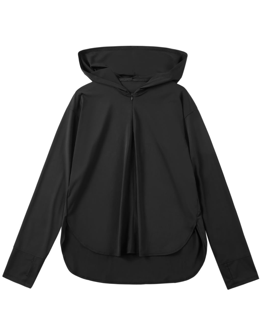 

Женский рашгард monilo, худи на молнии до середины, прохладный на ощупь, защита от УФ-лучей (99,9%+), UPF50+, Стираемый, Полное покрытие тела (JP, Алфавит, XL, Черный)