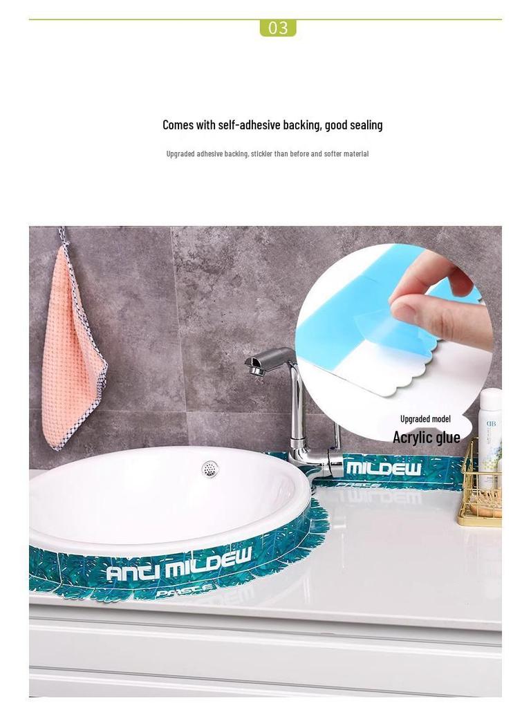 Waterproof Self-Adhesive Corner Sealing Sticker for Bathroom and Kitchen