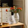 Creative Gray Transparent Glass Vase Hydroponic Flower Desktop Decoration Donut Shaped Flower Vase Handicrafts Home Decoration