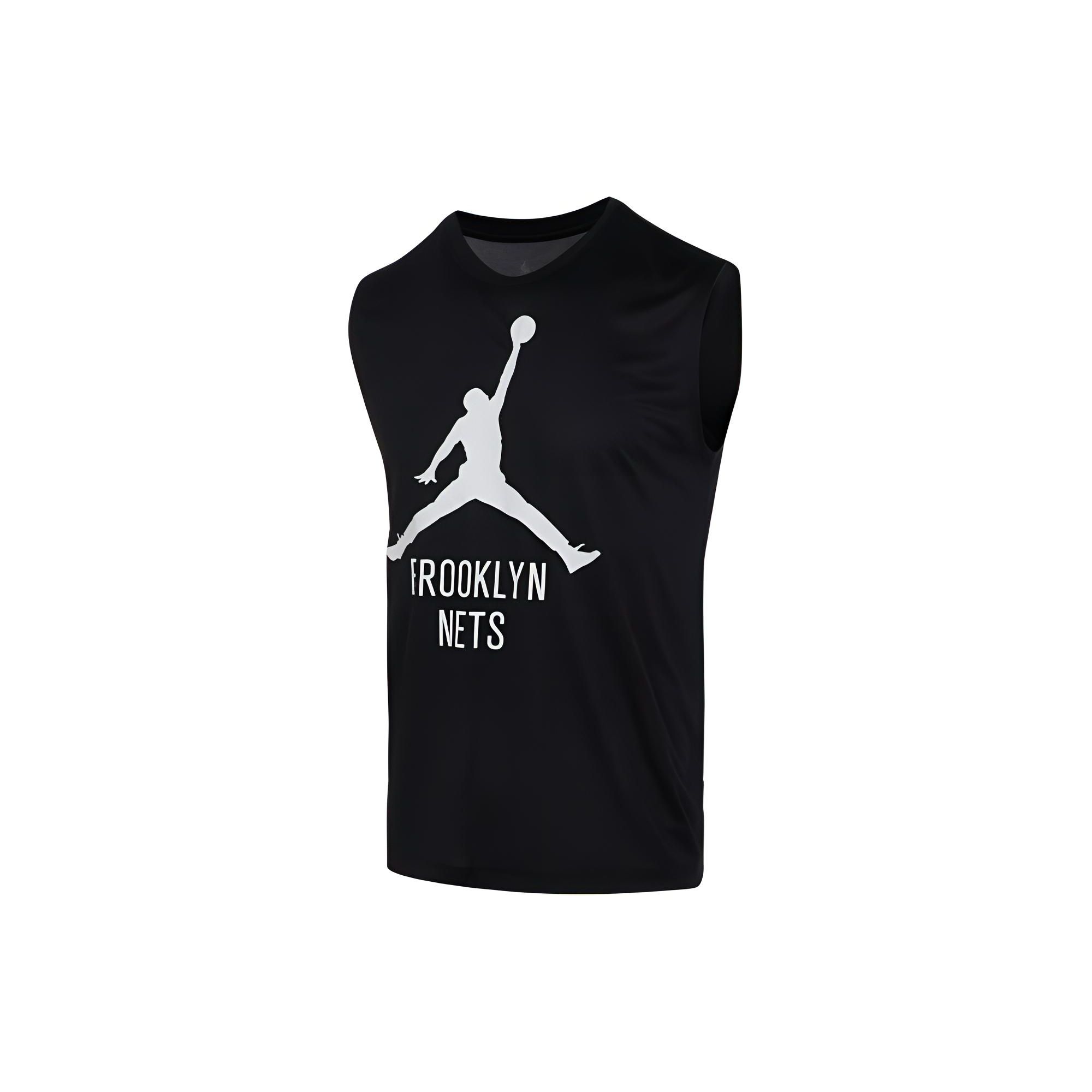 

Баскетбольная майка Jordan с логотипом и круглым вырезом, мужские топы, черные FQ1955-010 L