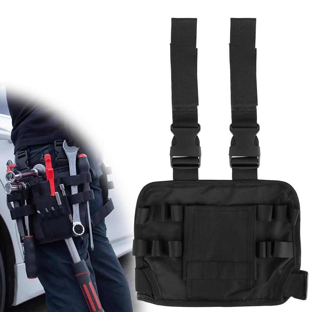 

Multi-Functional Repair Tool Bag Auto Electrician Maintenance Tool Bag Oxford Cloth Adjustable Tool Pouch Wear-Resistant Leg чёрный