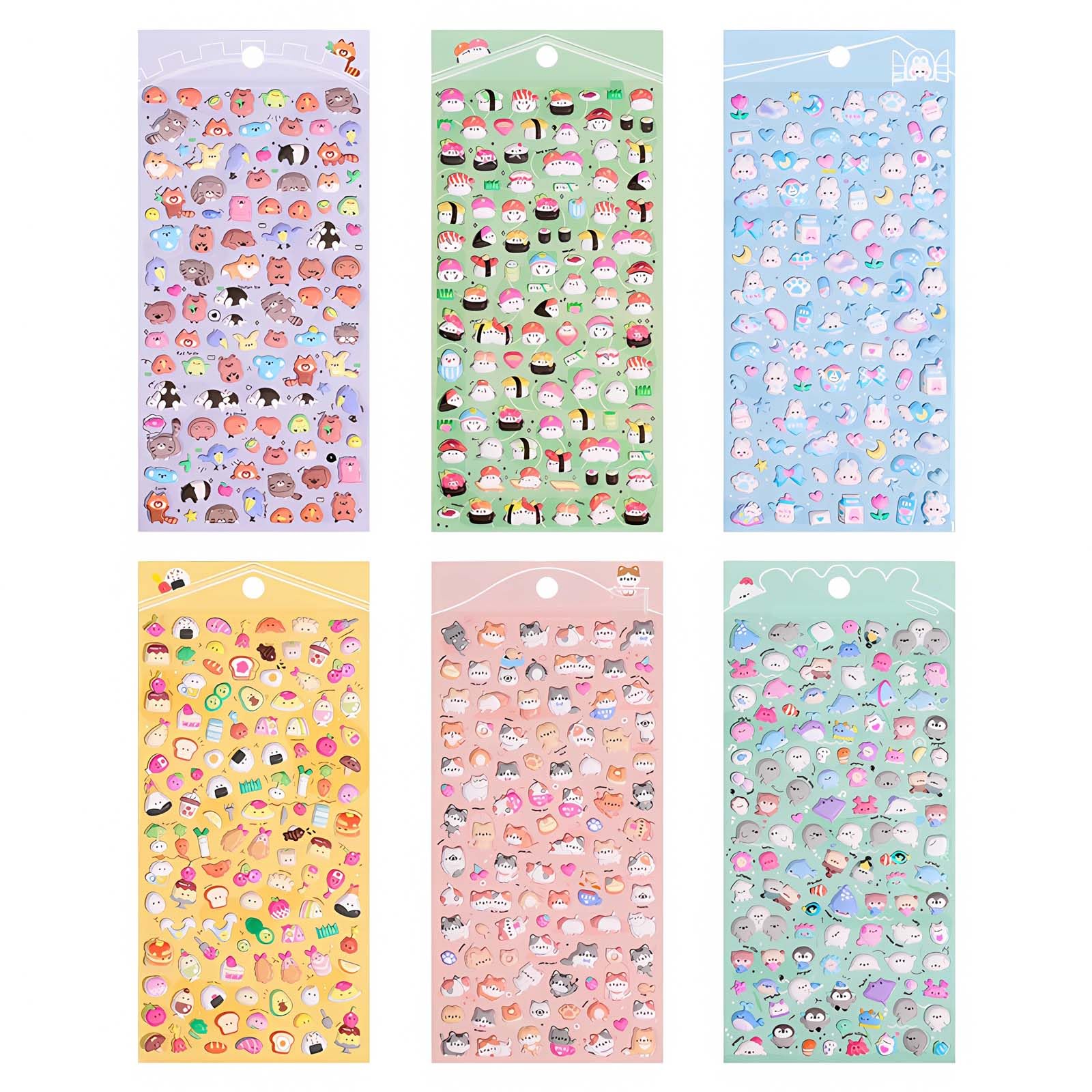 HAKONA 3D Милые Милые Мини Набор Пузырей Животные Наклейки-Награды Деко для Девочек и Детей Книга Наклеек Декоративные Наклейки для Воды Смартфона Снимаемые