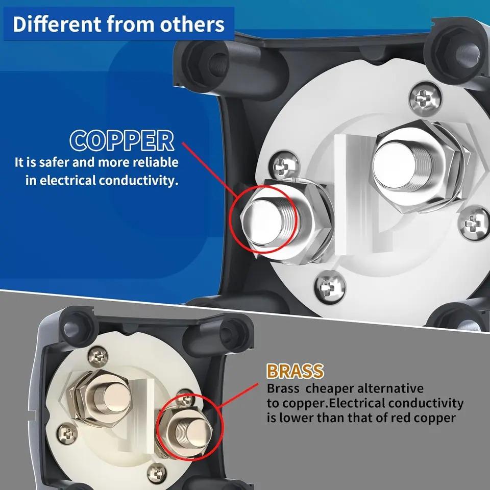 12V-60V Car Accessories Battery Selector Isolator 100A-300A Disconnect Rotary Switch Cut For Car Auto RV Marine Boat