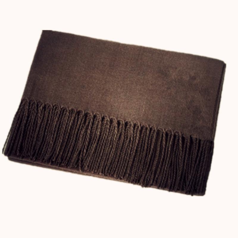 Warm Solid Color Cashmere Wool Scarf Winter Tassel Unisex Shawl Solid Color Scarf for Women