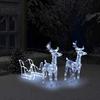 Christmas Decoration Reindeer and Sleigh 160 LED 130 Cm Acrylic